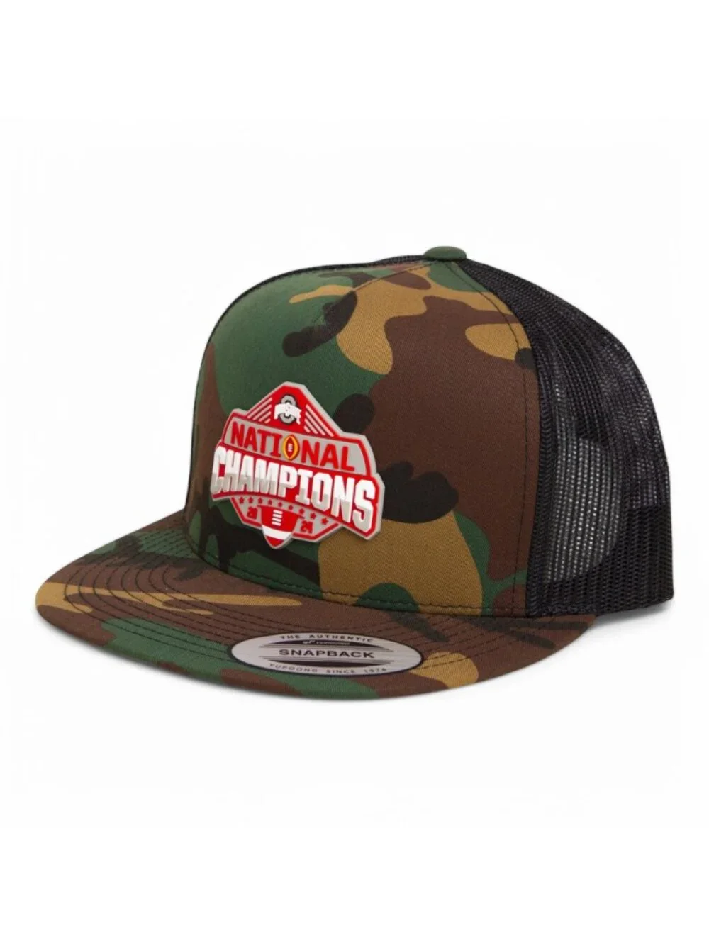 Ohio State Buckeyes 2024 CFP National Champions YP Flat Bill Trucker Hat